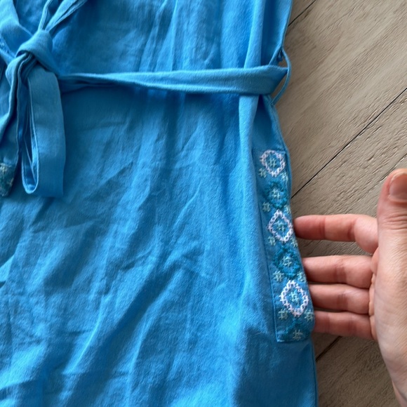 Melissa Odabash Cathy Azure belted embroidered cotton and linen-blend S Dress - Picture 8 of 16